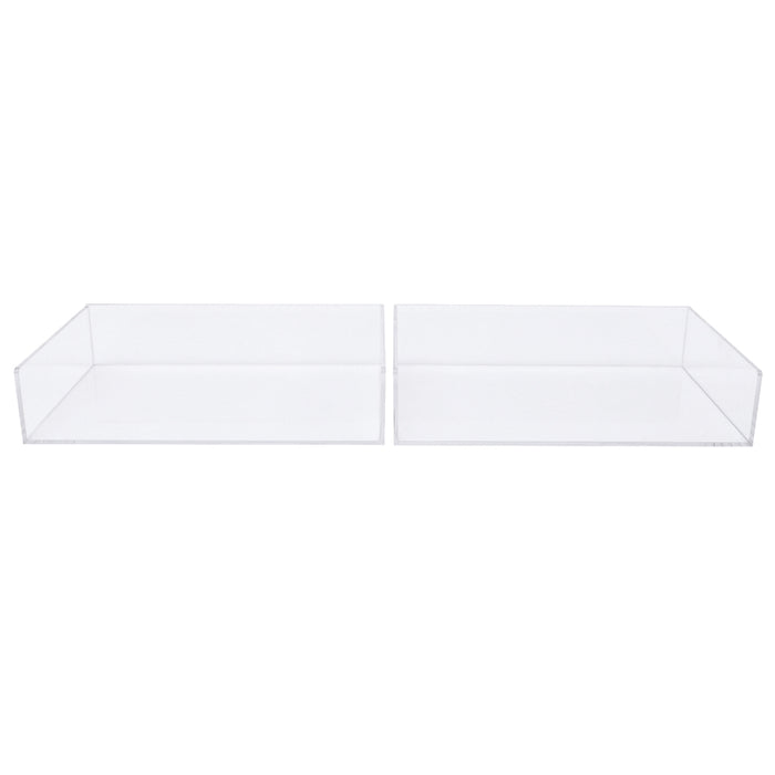2-Pack Acrylic Stackable Letter Tray Desk Organizer Vertical Clear Paper Tray Desktop File Book Storage Shelf