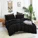 Black Comforter Set Full Black Ruffle Bedding Comforter Sets Full Men Boys Women Comforter All Black Bedding Ruffle Comforter Farmhouse Comforter Shabby Chic Bedding