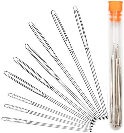 Large-Eye Blunt Needles, Stainless Steel Yarn Knitting Needles, Sewing Needles, Crafting Knitting Weaving Stringing Needles,Perfect for Finishing off Crochet Projects (9 Pieces)