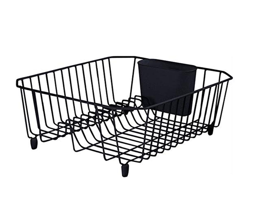 Rubbermaid Dish Rack with Utensil Holder for Kitchen Countertop, Small, Black