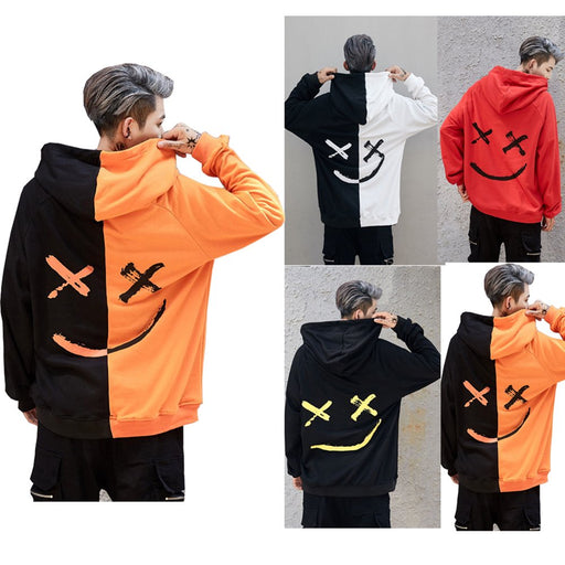 Fashion Trend Casual Men´S Hooded Sweatshirt Hip-Hop Street Style Stitching Hoodie Streetwear