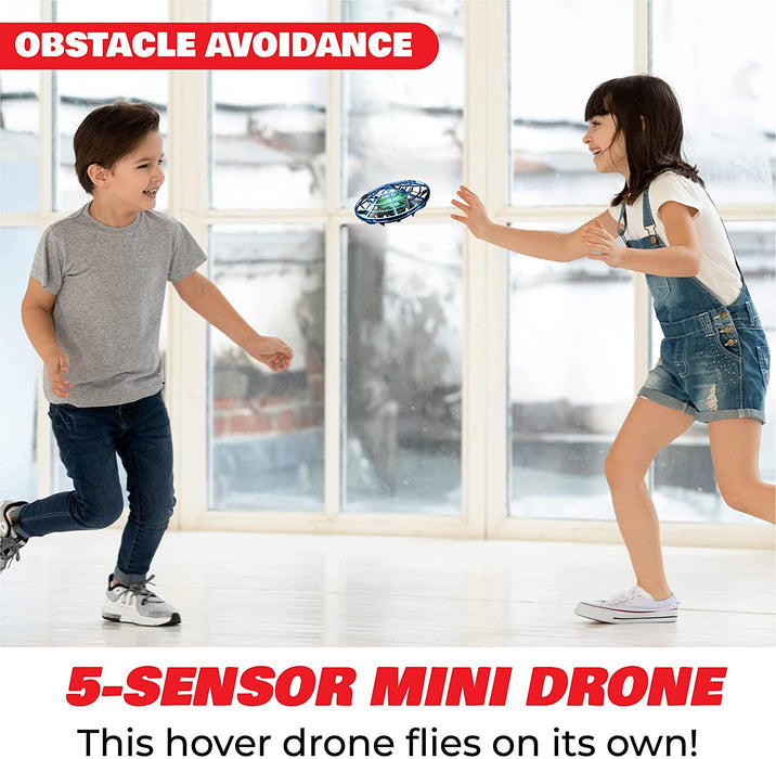 Force1 Scoot Hand Operated Drone for Kids or Adults - Hands Free Motion Sensor Mini Drone, Easy Indoor Small UFO Toy Flying Ball Drone Toy for Boys and Girls Kids Drones (Blue)