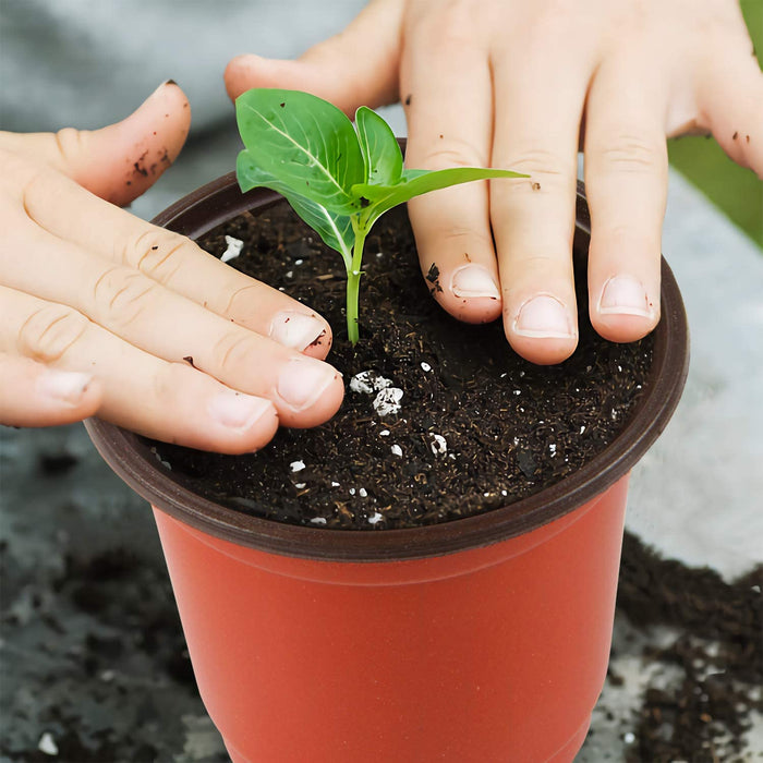 150 Pcs 4" Plastic Plants Nursery Pot,Seed Starting Pots
