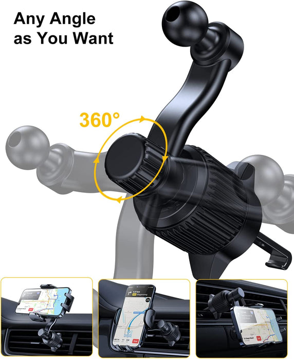 Car Vent Phone Mount, [Never Blocking Vent, Enjoy the Comfort of the A/C] Hands-Free Universal Extension Clip Air Vent Phone Holder Car Fit for All Phones Iphone Samsung More