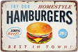 Retro Metal Sign Vintage Tin Sign Hamburg Sign for Plaque Poster Cafe Wall Art Gift 12 X 8 INCH