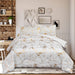 Gold Metallic Marble Comforter Set Queen Size Foil Print Glitter Bedding Sets,White/Gold, Queen