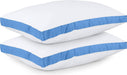 Bed Pillows for Sleeping Queen Size (Blue), Set of 2, Cooling Hotel Quality, Gusseted Pillow for Back, Stomach or Side Sleepers