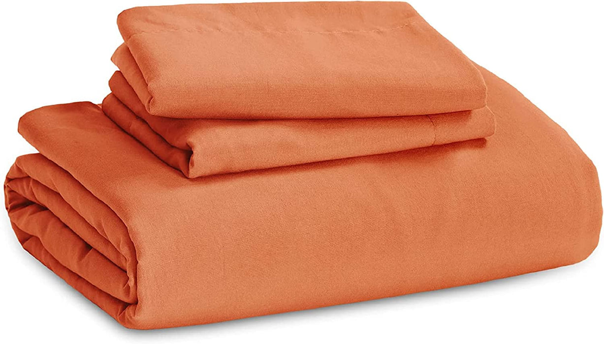 Bedsure Burnt Orange Duvet Cover Queen Size - Soft Prewashed Queen Duvet Cover Set, 3 Pieces, 1 Duvet Cover 90X90 Inches with Zipper Closure and 2 Pillow Shams