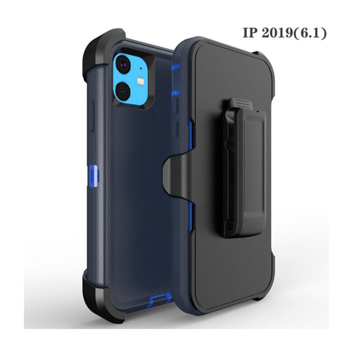 Drop Proof Silicone Belt Clip Holster Phone Case Cover for Apple Iphone 11 (Blue)