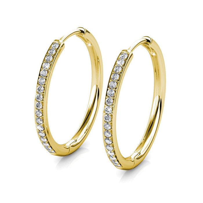 Bianca 18K White Gold Hoop Earrings with Swarovski Crystals, Female