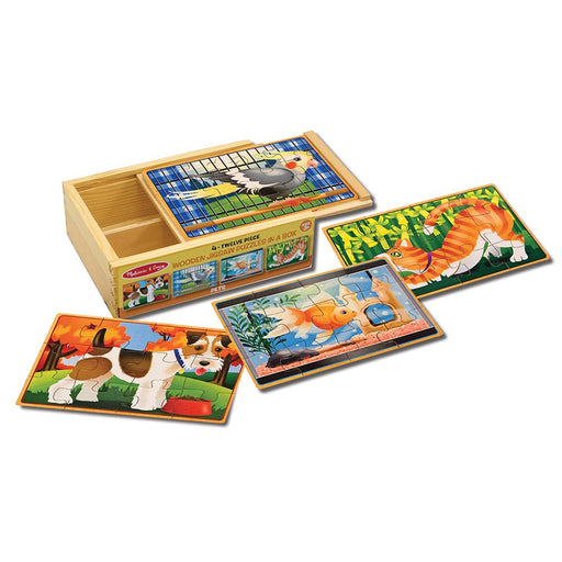 Pets 4-In-1 Wooden Jigsaw Puzzles in a Storage Box (48 Pcs) | Fsc-Certified Materials