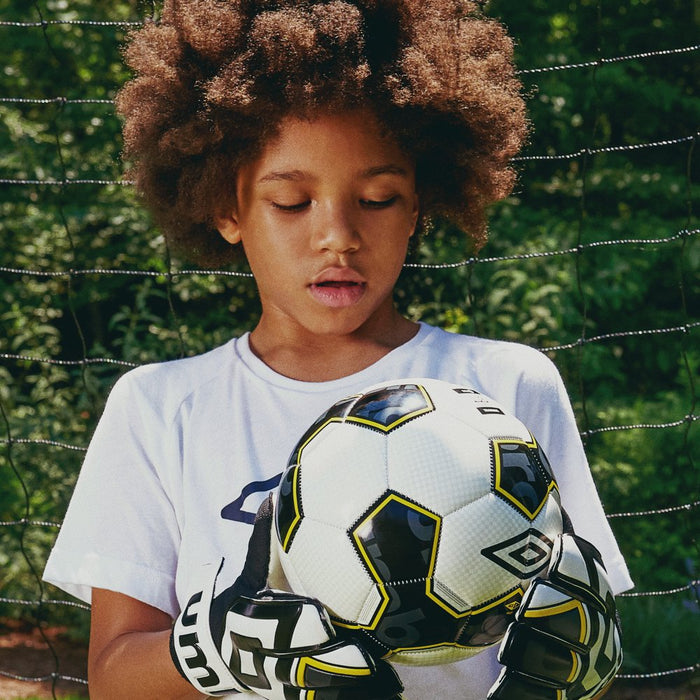 Umbro Soccer Ball Size 5 in Black, White, and Gold