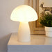 Urban Shop Novelty Glass Mushroom Lamp, Off-White Matte, 12" H, Plug-In
