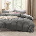 Dark Grey Duvet Cover Queen Size - Soft Prewashed Queen Duvet Cover Set, 3 Pieces, 1 Duvet Cover 90X90 Inches with Zipper Closure and 2 Pillow Shams