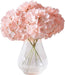 Artificial Hydrangea Flowers Blush Heads 10 Fake Hydrangea Silk Flowers for Wedding Centerpieces Bouquets DIY Floral Decor Home Decoration with Stems.