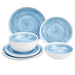 Melamine Dinnerware Set, Service for 4, Traditional Blue and White - Set of 12