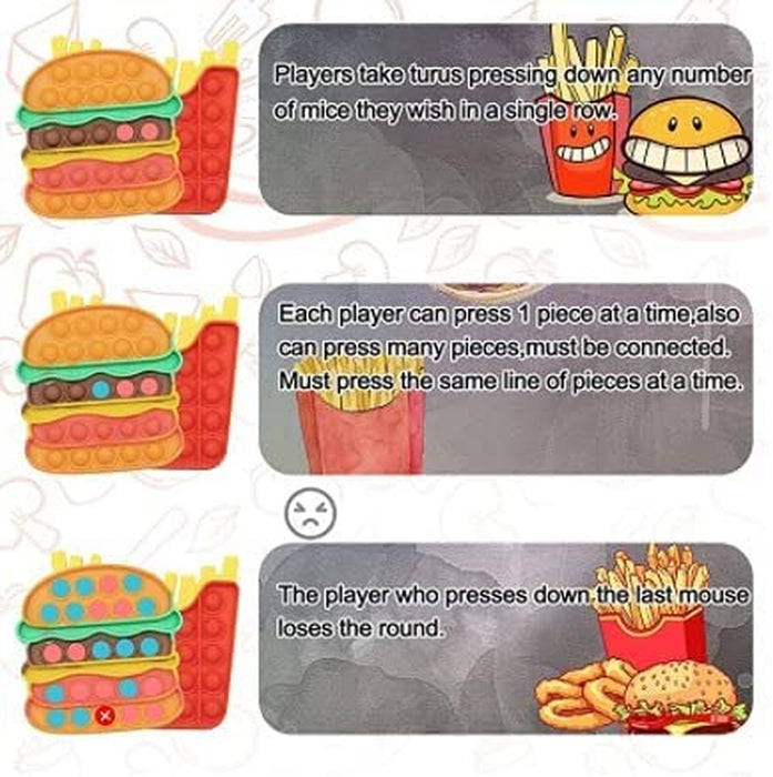 Fidget Toys Push It Toy for Adult and Children, Push Bubble Stress Toy for Autism, Sensory Popper Game Toy for Kids Boys Girls, Hamburger, Fries, Ice Cream & Soda Shapes…