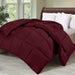 Comforter Duvet Insert - Quilted Comforter with Corner Tabs - Box Stitched down Alternative Comforter (Queen, Burgundy/Red)