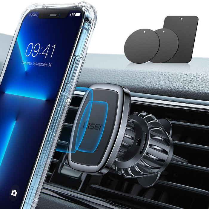 Car Phone Holder Mount, [Upgraded Clip] Magnetic Phone Car Mount [6 Strong Magnets] Cell Phone Holder for Car [Case Friendly] Iphone Car Holder Compatible with All Smartphones & Tablets