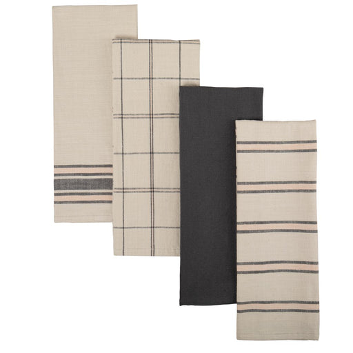 Mainstays Contemporary 4 Piece Kitchen Towel Set, Gray
