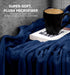 Fleece Blanket Queen Size Navy 300GSM Luxury Bed Blanket Anti-Static Fuzzy Soft Blanket Microfiber (90X90 Inches)