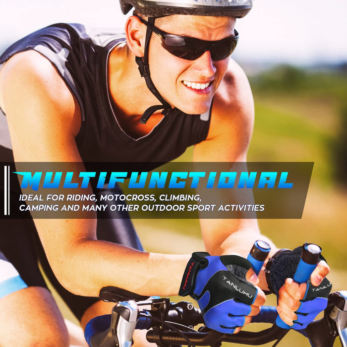 Cycling Gloves Mountain Bike Gloves Half Finger Road Racing Riding Gloves Breathable Shock-Absorbing Biking Gloves for Men and Women