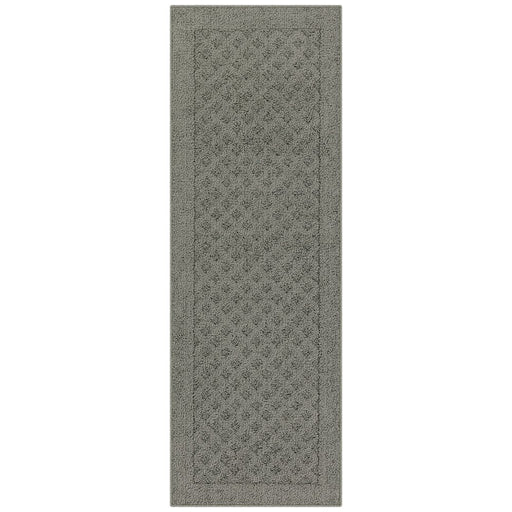 Mainstays Dylan Solid Diamond Traditional Runner Pewter Rug, 1'9"X5'