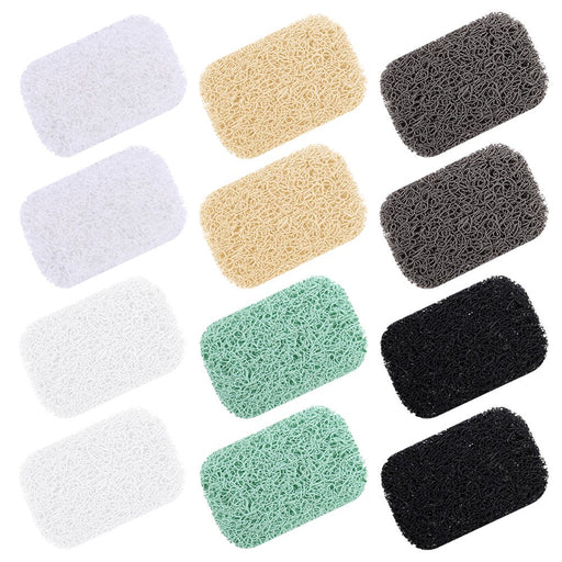 12 Pcs Soap Saver, Soap Holder Accessory, Soap Saver Pads, Draining Soap Bar Holder, Self Draining Pads, Non-Slip PVC Dishes Soap Holder Accessory for Bath Supplies