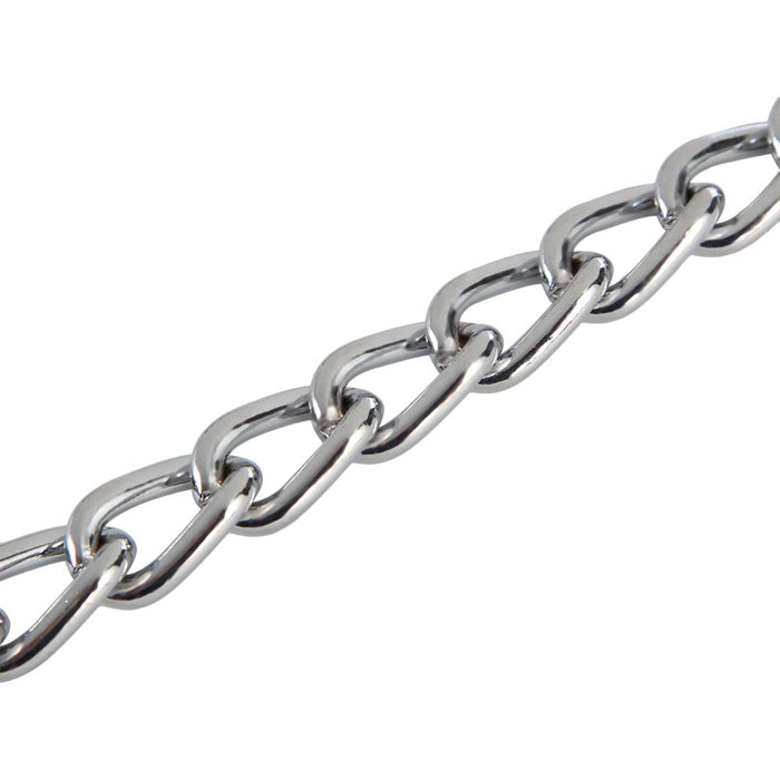 Pet Champion 5' Nylon & Steel Chain Dog Leash, Silver, M/L