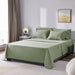 Queen Seersucker Comforter Set with Sheets Green Bed in a Bag 7-Pieces All Season Bedding Sets with Comforter, Pillow Sham, Flat Sheet, Fitted Sheet, Pillowcase