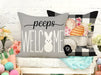 Easter Pillow Covers 18X18 Set of 4 Easter Decorations for Spring Farmhouse Pillows Easter Decorative Throw Pillows Buffalo Plaid Bunny Eggs Welcome Peeps Throw Cushion Case for Home Decor TH163