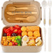 Bento Lunch Box for Kids and Adults with 3 Compartment Leak Proof Lunch Boxes for Men Women Food Containers with Spoon Fork Knife Chopsticks - 1400 ML (Blue)