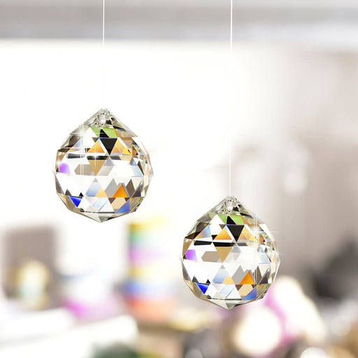 Clear Glass Crystal Ball Prism Pendant Suncatcher 40Mm Pack of 2
