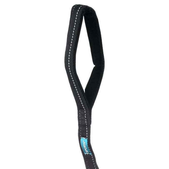 Sporn 6' Nylon, Suede & Nickel Standard Dog Leash, Black, M/L