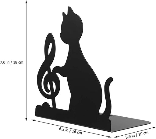 Kitten Bookends Decorative Bookends for Shelves Decorative Metal Bookend, Non Skid Book End, Retro Book Stopper Bookends Ornament for Home Office Decor Table Book Support