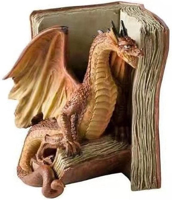 2PCS Funny Dragon Bookends Resin Dragon Statue Book Shelf Organizer Book Ends Figurines for Home Office Shelves Decor