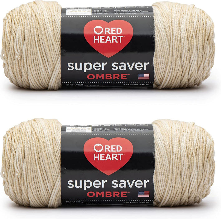 Red Heart Super Saver Jumbo Yarn, Sunny 2 Pack