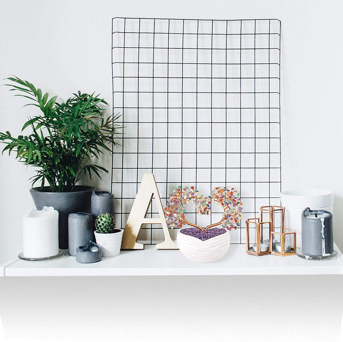 7 Chakra Healing Crystal Heart Money Tree Healing Gemstone Bonsai for Wedding Ceremony Reiki Balancing Energy Meditation Feng Shui Wealth & Good Luck Home Indoor Office Decor 7.87"-8.26"