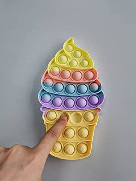 Push Pop It Popsicle Cone – Ice Cream Sensory Silicone Fidget Toys – Stress Relief, Autism & Anti-Anxiety – Flexible, Odorless & Easy to Play - Perfect for Elderly, Adults & Kids | Colorful