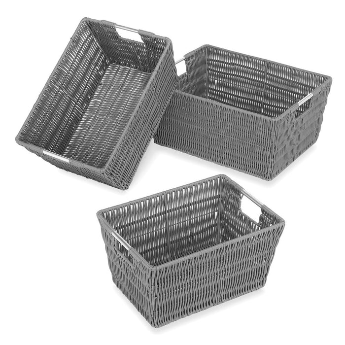 Rattique® Storage Baskets - Set of 3 - Gray