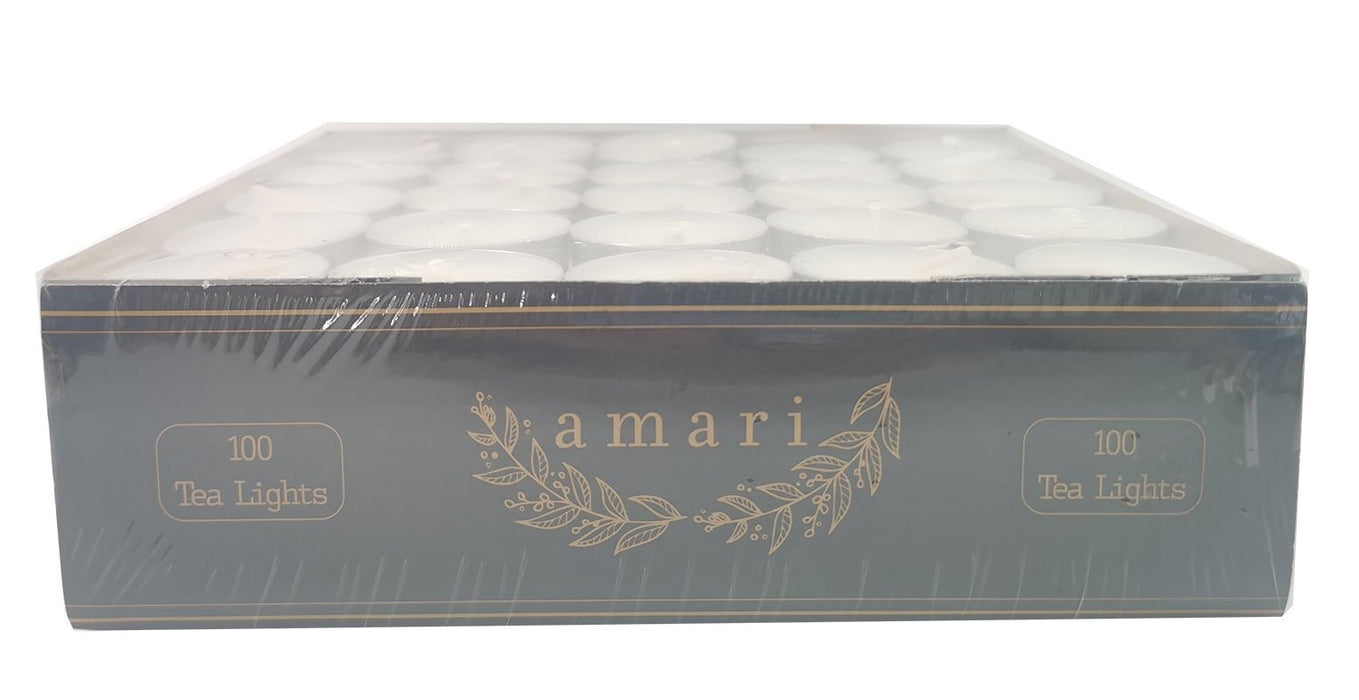 Amari White Unscented Indoor/Outdoor Tealight Candles, 100 Count