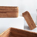 Hand-Woven Rectangular Rattan Wicker Basket Kitchen Household Tools-S