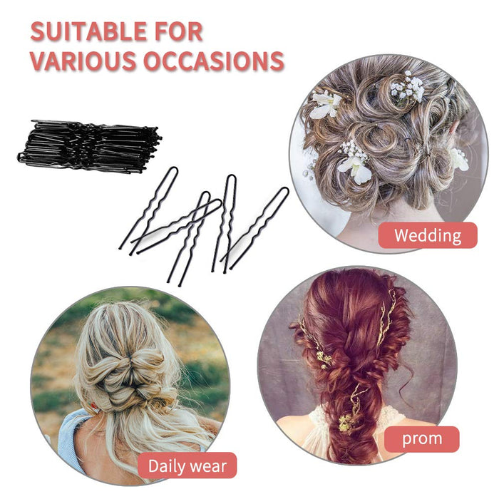 U Shaped Hair Pins,  2.4 Inch Hair Pins for Buns Ballet Bun Hair Pins for Women with Storage Box