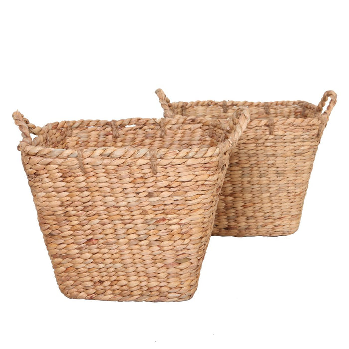 Better Homes & Gardens Square Tapered Water Hyacinth Basket, Set of 2