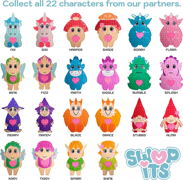 Swop Its Giggle Character Collectable Push Pop Bubble Fidget Sensory Toy for Anxiety & Stress Relief with Glow-In-The-Dark Heart, Food-Grade Bubble Popping Sensory Toy for Autism & ADHD- Novelty Gifts