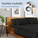 6 PC Sheet Set Sheets Deep Pockets 18" Eco Friendly Wrinkle Free Sheets Machine Washable Hotel Bedding Silky Soft - Black Queen