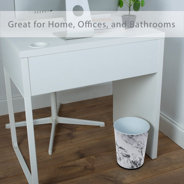 Bath Bliss 1.3 Gal Bathroom Trash Can Wastebasket, Marble
