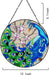 12" Garden Peacock Handmade Painted Stained Glass Wall Window Decorative Hangings Suncatcher Panel with Chain