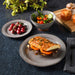 Gibson Elite Terranea round Reactive Glaze Terra Cotta Dinnerware Set, Service for Four (12Pcs), Grey