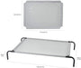 Cooling Elevated Dog Bed with Metal Frame, Large, 51 X 31 X 8 Inches, Grey